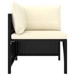 vidaXL Salon de jardin 9 Pièces avec coussins Résine tressée Noir