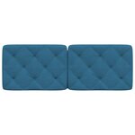 vidaXL Coussin de tête de lit bleu 120 cm velours