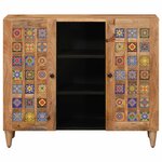 vidaXL Buffet avec porte Naturel 90 x 33 x 75 cm Bois de mangue massif