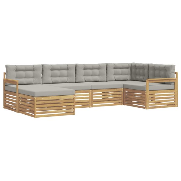 vidaXL Ensemble de canapés d'extérieur 6 Pièces Blanc et gris clair