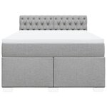 vidaXL Sommier à lattes de lit avec matelas Gris clair 160x200cm Tissu