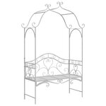 vidaXL Banc de jardin avec coussin Blanc 104 x 54 x 93cm Acier
