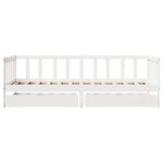 vidaXL Lit de jour et tiroirs sans matelas blanc 90x200 cm bois massif