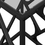 vidaXL Table basse avec dessus en verre noir 30x30x41 cm acier