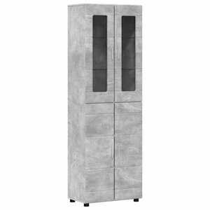 vidaXL Haut Armoire avec étagère FLORIN Gris béton 60 x 35 x 182 cm