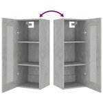 vidaXL Armoire murale suspendue Gris béton 34 5x34x90 cm