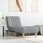 vidaXL Chaise longue gris clair tissu