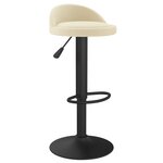 Vidaxl tabouret de bar crème velours