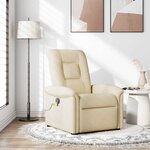 vidaXL Fauteuil de massage inclinable Crème Tissu