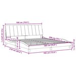 vidaXL Cadre de lit sans matelas gris foncé 180x200 cm tissu