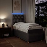 vidaXL Sommier à lattes de lit avec matelas Taupe 100x200 cm Tissu