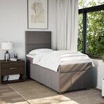 vidaXL Sommier à lattes de lit avec matelas Taupe 90x190 cm Tissu