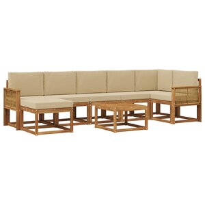 vidaXL Ensemble de canapés d'extérieur 8 Pièces Naturel et Beige