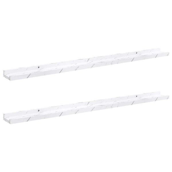 vidaXL Étagère Murale 2 pc Marbre blanc 100 x 9 x 3 cm