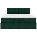 vidaXL Cadre de lit ottoman avec matelas vert foncé 140x200 cm velours