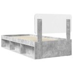 vidaXL Cadre de lit avec tête de lit Gris Béton 90 x 190 cm Pin massif