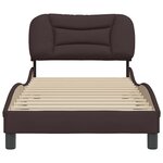 vidaXL Cadre de lit sans matelas Hvar marron foncé 80x200 cm tissu