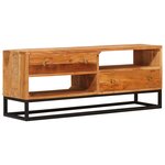 vidaXL Meuble TV Naturel 110 x 30 x 44 cm Bois d'Acacia Massif