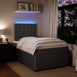 vidaXL Sommier à lattes de lit et matelas Gris foncé 120x200cm Velours