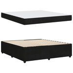 vidaXL Cadre de lit avec matelas Noir 180 x 200 cm tissu