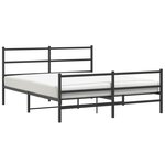 vidaXL Cadre de lit métal sans matelas avec pied de lit noir 150x200cm