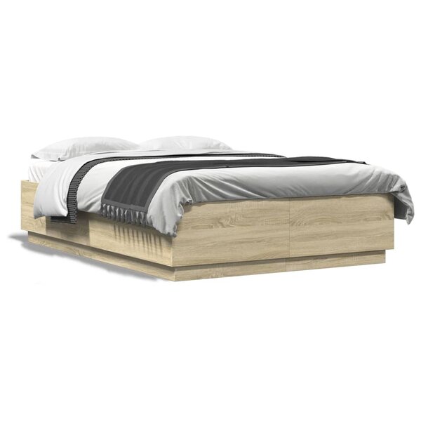 vidaXL Cadre de lit sans matelas chêne sonoma 140x200 cm