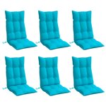 vidaXL Coussins de chaise à dossier haut lot de 6 turquoise