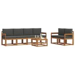 vidaXL Ensemble de canapés d'extérieur 7 Pièces Naturel et Anthracite