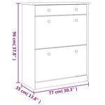 vidaXL Armoire à chaussures ALTA blanc 77x35x96 cm bois massif de pin