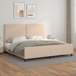 vidaXL Cadre de lit avec tête de lit Cappuccino 200x200 cm Similicuir