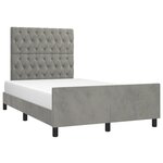 vidaXL Cadre de lit avec tête de lit gris clair 120x190 cm velours