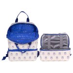 Sac à dos enfant Milan Collection 460 avec compartiment isotherme - Grand compartiment intérieur - 2 poches latérales - Capacité totale 9 5 L - Beige/Bleu