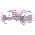 vidaXL Salon de jardin avec coussins 10 Pièces gris résine tressée
