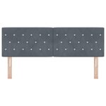 vidaXL Tête de Lit LED Bouton en Cristal Capitonnée Gris Foncé 80 cm Velours