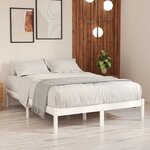 vidaXL Cadre de lit Blanc Bois de pin massif 140x190 cm