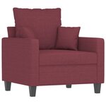 vidaXL Fauteuil avec repose-pied Rouge bordeaux 60 cm Tissu