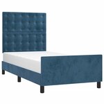 vidaXL Cadre de lit sans matelas bleu foncé 80x200 cm velours