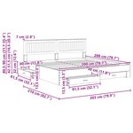 vidaXL Cadre de lit avec tiroir Blanc 200 x 200 cm Bois d'ingénierie