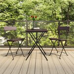 vidaXL Chaises de bistrot pliantes lot de 2 Résine tressée et acier
