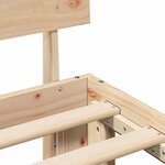 vidaXL Cadre de lit avec tête de lit Naturel 140 x 190 cm Pin massif