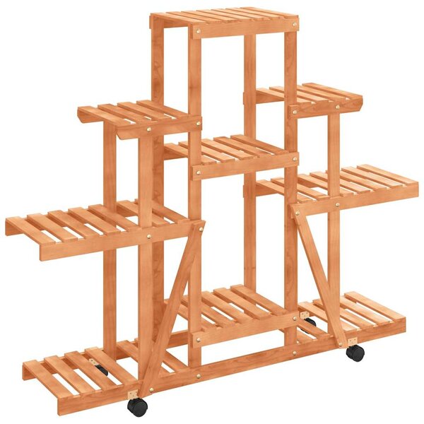 vidaXL Support à fleurs avec roues 110x25x101 cm bois massif de sapin