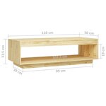 Vidaxl table basse 110x50x33 5 cm bois de pin massif