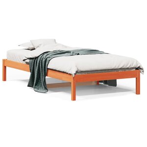 vidaXL Lit de jour sans matelas cire marron 90x190 cm bois pin massif