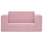 vidaXL Canapé-lit pour enfants 2 places rose peluche douce