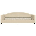 vidaXL Lit de jour avec lit gigogne crème 90x200 cm tissu