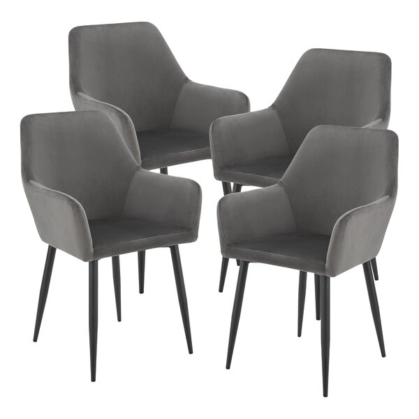 Lot de 4 chaises de salle à manger moderne design robuste 86 x 57 x 56 cm gris foncé 03_0009832