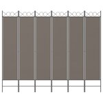 vidaXL Cloison de séparation 6 panneaux Anthracite 240x200 cm Tissu