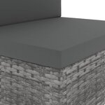 vidaXL Salon de jardin 10 Pièces Résine tressée Gris