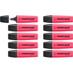 Surligneur BOSS ORIGINAL Rechargeable pointe Biseautée 2-5 mm Rose x 10 STABILO