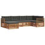 vidaXL Ensemble de canapés d'extérieur 6 Pièces Naturel et Anthracite